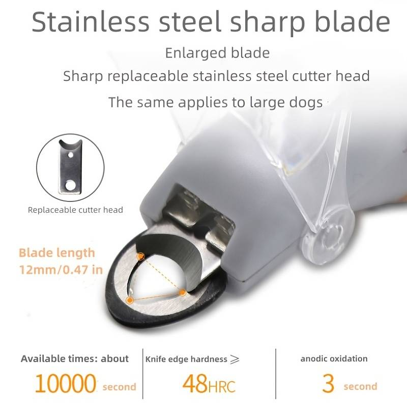 Coupe-griffes LED pour animaux de compagnie avec ciseaux et polisseuse : toilettage facile et sûr pour chats et chiens_voghion.com