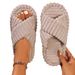 Women's Opening Winter Indoor And Outdoor Thick Soled Warm Plush Moon Shoes Word Foam Cotton Slippers_voghion.com