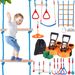 VEVOR Ninja Warrior Obstacle Course For Kids, 2 X 60 Ft Weatherproof Slacklines, 500lbs Weight Capacity Monkey Line, Outdoor Playset Equipment, Backyard Toys Training Equipment Set With 14 Obstacles_voghion.com