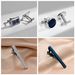 Set di gemelli con fermacravatta blu, accessori per unghie con maniche da camicia da uomo alla moda, fermacravatta_voghion.com