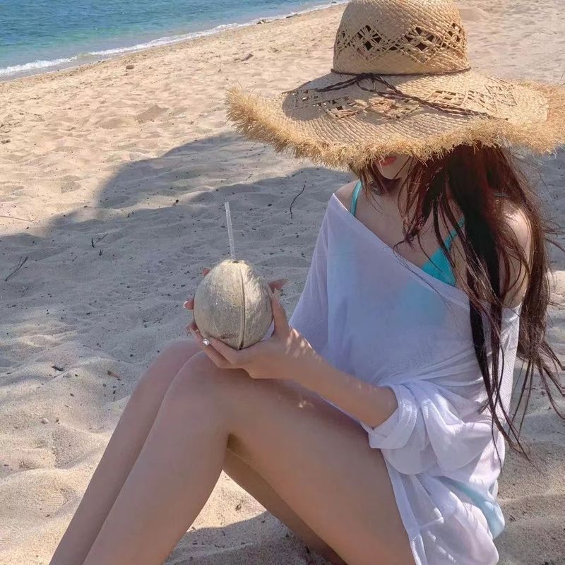 Seaside Vacation Swimsuit Bikini Blouse Can Be Used For Swimming Outside The Beach Sunscreen, Hot Spring Blouse Jacket Women_voghion.com
