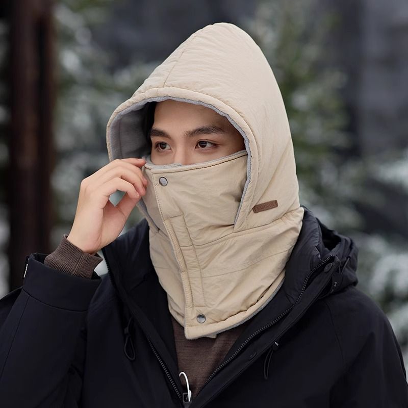 Pălării Trapper, pălărie multifuncțională de iarnă cu saltea, Lei Feng, dintr-o singură piesă, pentru bărbați, mască de ciclism rezistentă la vânt, capac de schi pentru față completă_voghion.com