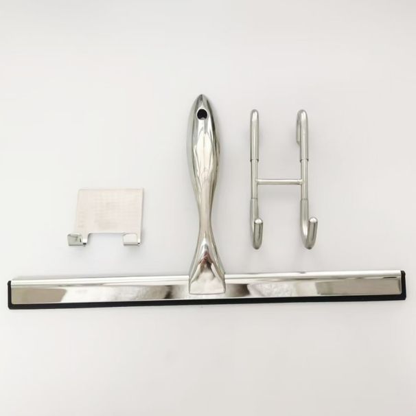 Raschietto universale per porte doccia, bagni, finestre e vetri auto - Acciaio inossidabile, 10" (manico lungo), argento_voghion.com