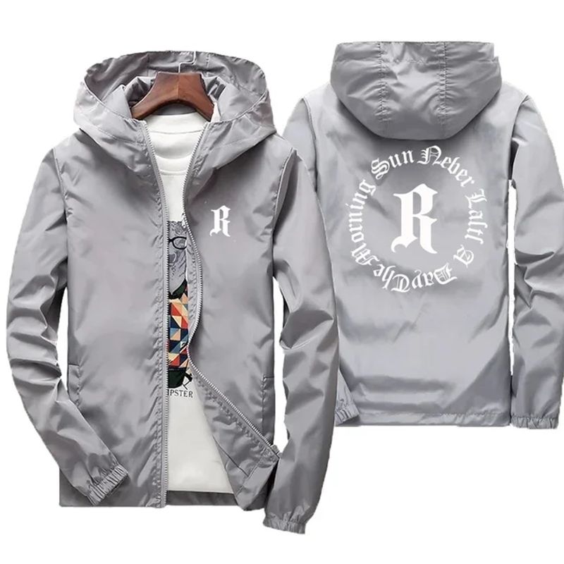 Chaqueta con capucha y cremallera impermeable y a prueba de viento de moda 2024, diseño personalizado ajustado, abrigo ligero para hombres y mujeres_voghion.com