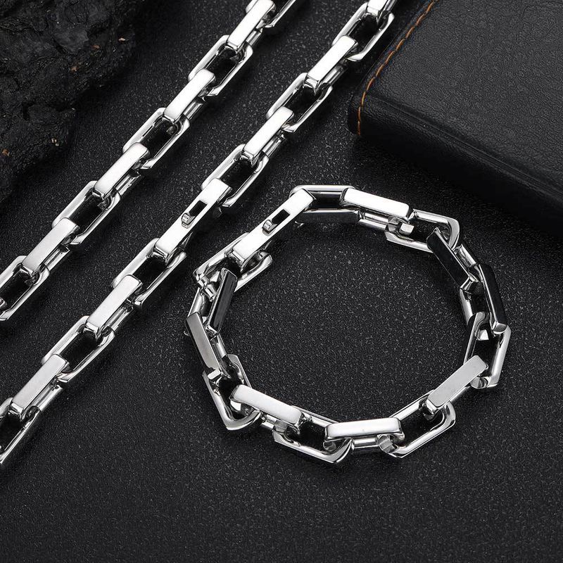 Chain Necklaces Titanium steel jewelry 9mm bamboo chain Stainless steel necklace Hip Hop personality bracelet men's necklace_voghion.com