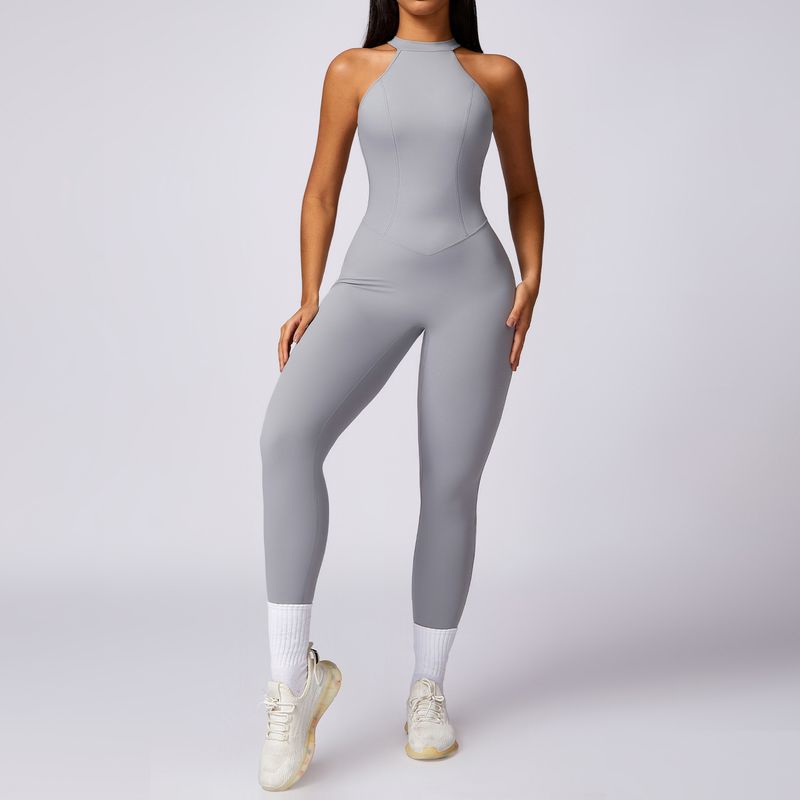 Women's High-Waisted Seamless Yoga Bodysuit - Peach Lift Buttock & Back Support - Moisture-Wicking Workout Outfit For Running, Gym & Outdoor Sports_voghion.com