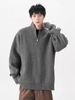 American Half-Zip Sweater For Men, Autumn And Winter, Trendy Loose Fit Lazy Style Knitted Sweater, High-End Couple's_voghion.com