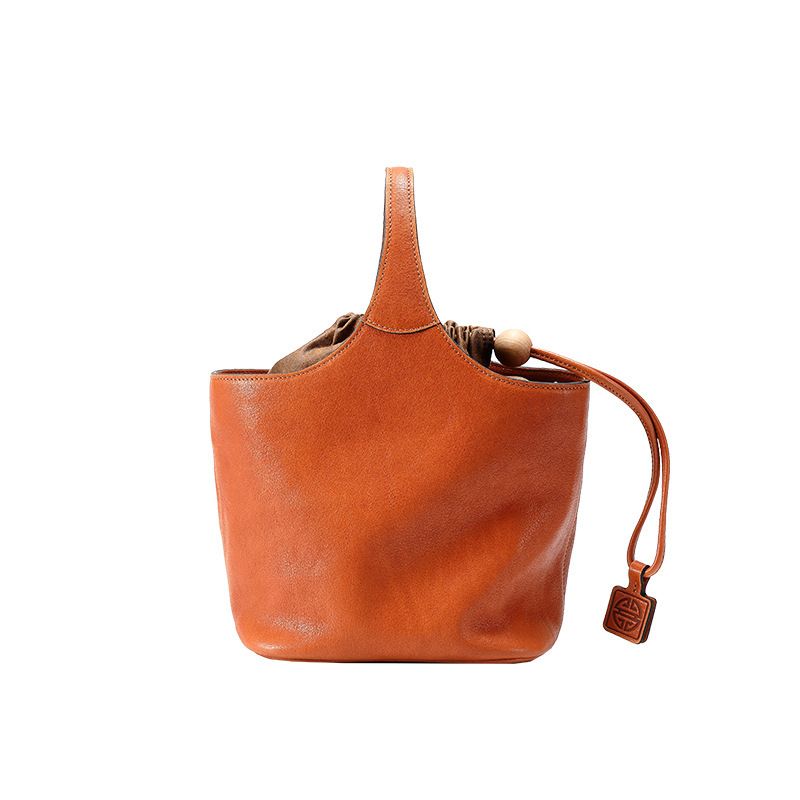 Damentaschen Tasche aus pflanzlich gegerbtem Rindsleder, Vintage-Blumenkorbtasche aus echtem Leder, Umhängetasche, Pendeltasche mit großem Fassungsvermögen_voghion.com
