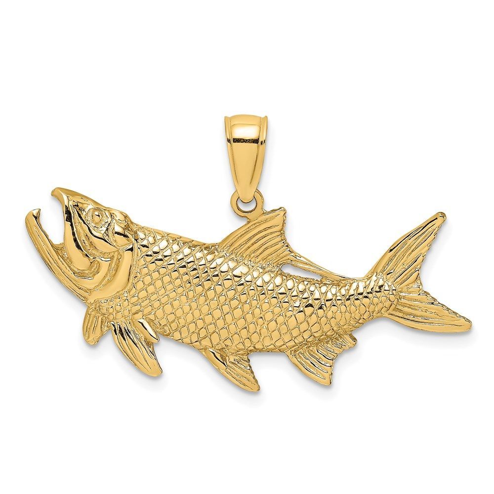 14K Tarpon Fish W/Open Mouth Charm_voghion.com