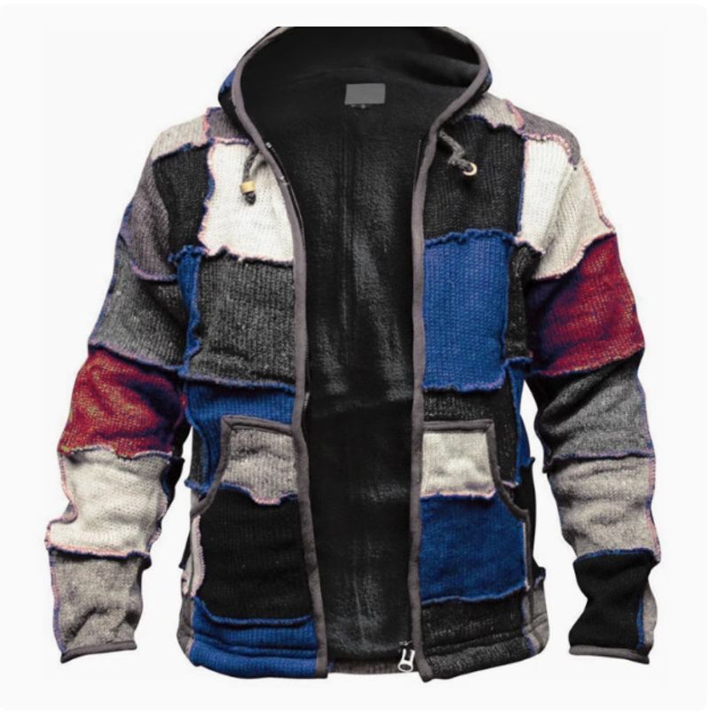 Lässiger Herren-Kapuzenpullover mit Reißverschluss – Leichter Winterpullover mit Farbblock-Design, bequem und stylisch für Herbst und kühles Wetter ​​_voghion.com