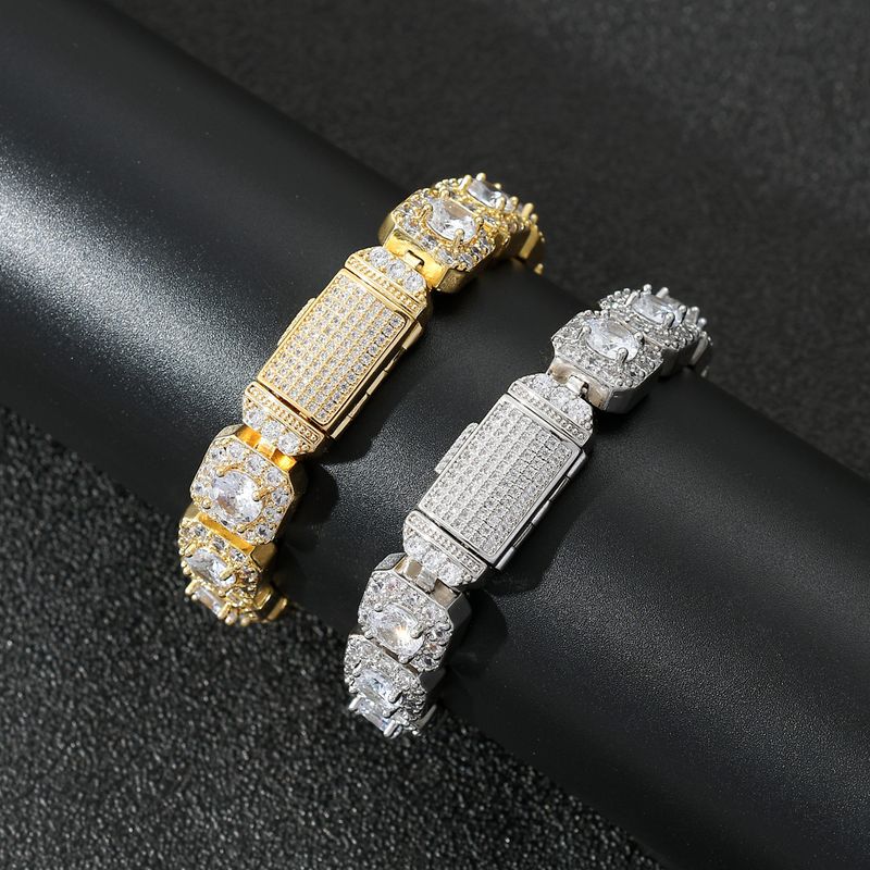 for Men 13mm Flip Clasp Rock Sugar Zircon Bracelet Men's Trendy Hip Hop Accessories_voghion.com