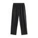 Pleated Lightweight Straight Leg Pants – Summer Casual Trousers With Draped Silhouette (Black/Silver Grey, S-XXL)_voghion.com