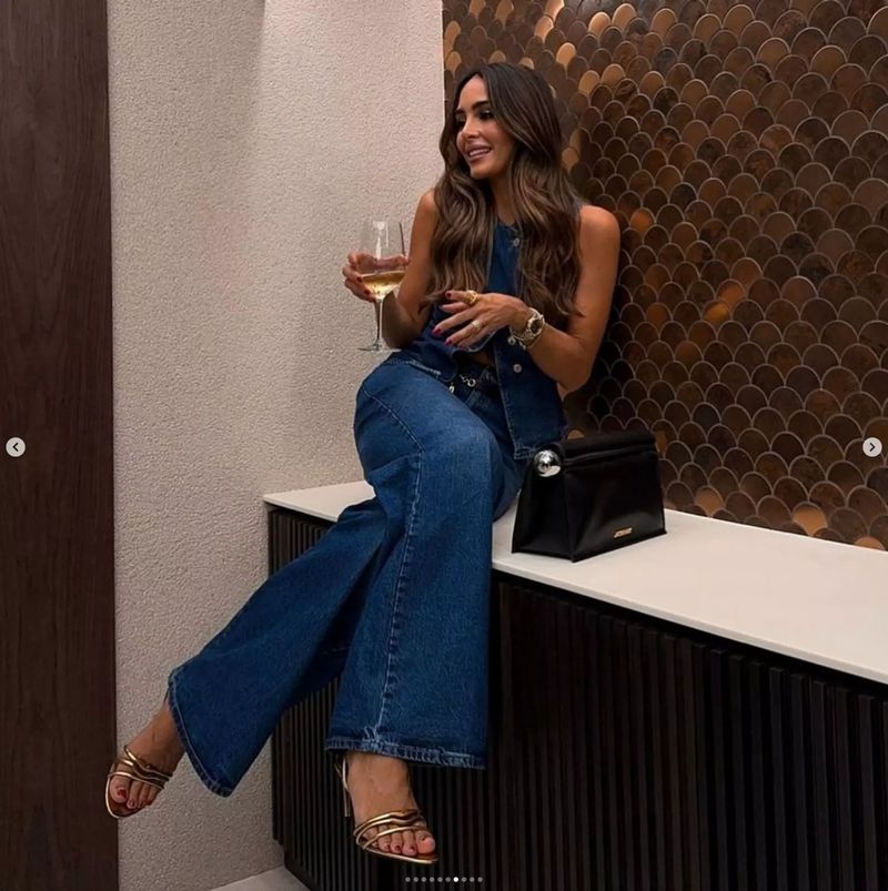 2025 Spring/Summer New Women's Sleeveless Vest Fashion Wide Leg Cowboy Set_voghion.com
