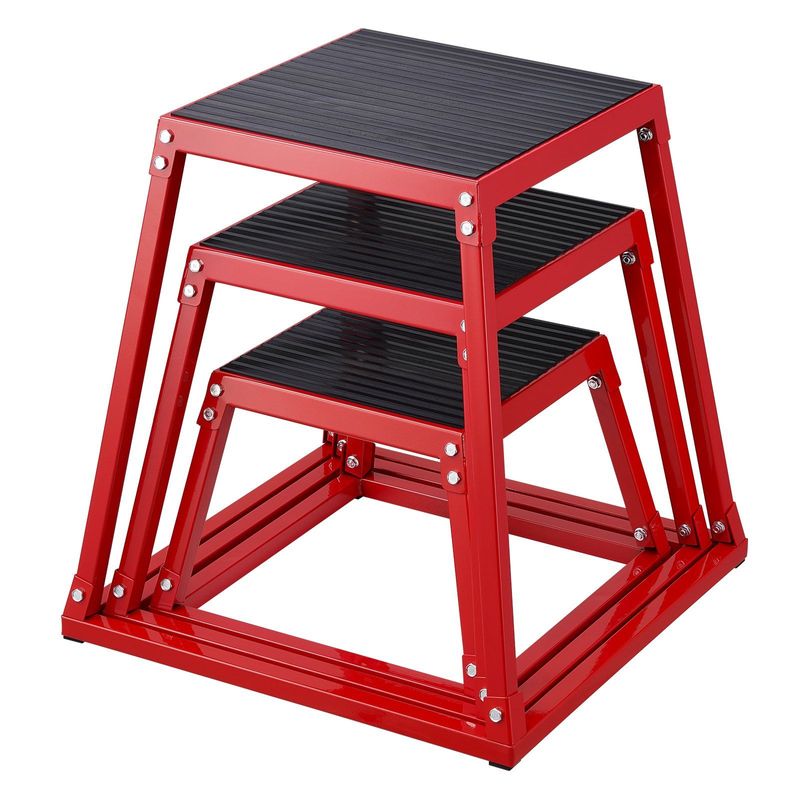 VEVOR Plyometric Jump Boxes, 12/18/24 Inch Plyo Box, Platform And Jumping Agility Box, Anti-Slip Fitness Exercise Step Up Box Set For Home Gym Training, Conditioning Strength Training, Red_voghion.com