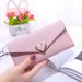 New Plain Heart-Shaped Wallet Women's Long Multiple Card Slots Long Wallet_voghion.com