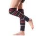 Knee over knee pads women's new autumn and winter horizontal striped knitted pile up sock covers with wool for warmth._voghion.com