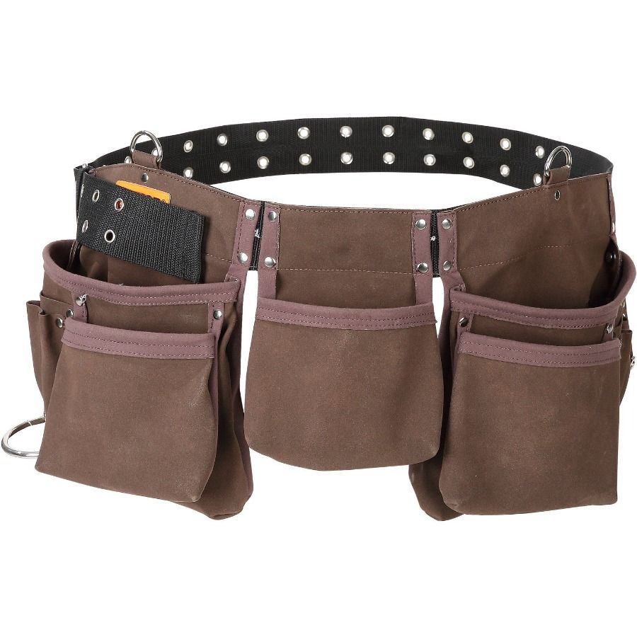 Da 29 a 54 tasche, borsa portautensili doppia, pesante, con passanti in pelle, per attrezzi da cintura, con regolazione in pollici, per 13 pollici._voghion.com