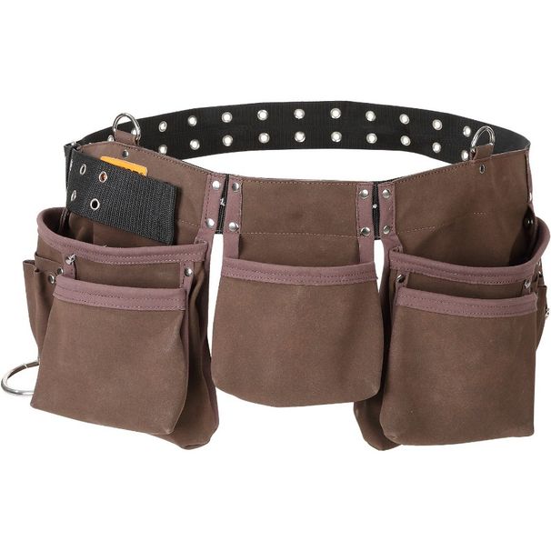 Da 29 a 54 tasche, borsa portautensili doppia, pesante, con passanti in pelle, per attrezzi da cintura, con regolazione in pollici, per 13 pollici._voghion.com