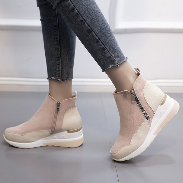 2024 m. dideli nauji laisvalaikio bateliai vidutinio kulno šoniniais užtrauktukais moterims_voghion.com