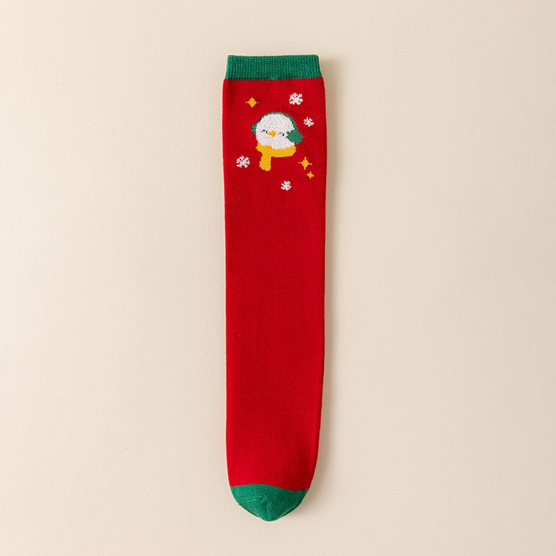 Calzini di Natale per bambine, autunno e inverno, piccoli, per la scuola media, per bambini più grandi, con cartoni animati, rossi, per il nuovo anno, calzini tubolari medi per neonati_voghion.com