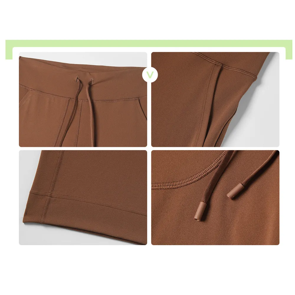 New Evrlue Double 6 Zero Sense Wide Leg Large Pocket Fitness Yoga Women Sports Casual Long Pants DL336_voghion.com