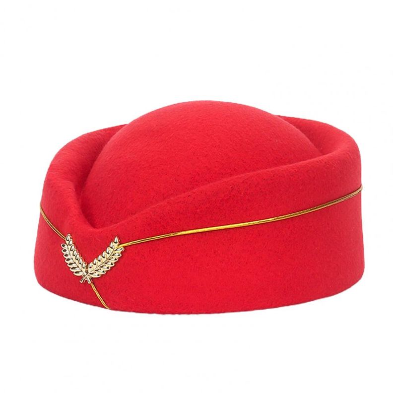 Karstā izpārdošana Karstā izpārdošana Vilnas filcs Air Hostess Beretes bāzes vāciņš Aviokompānijas stjuarte Seksīga formāla formas cepures cepures aksesuāri_voghion.com