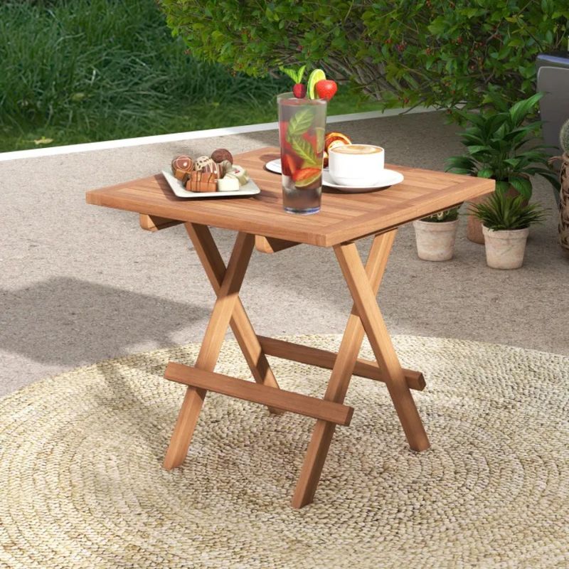 Square Tabletop Table Teak Portable For Slatted Indonesia Picnic With Folding Wood Patio_voghion.com