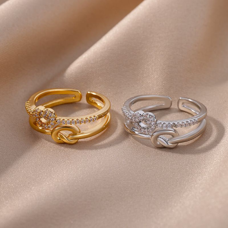 Nuovo anello di personalità multistrato geometrico di lusso in zircone di rame da donna_voghion.com