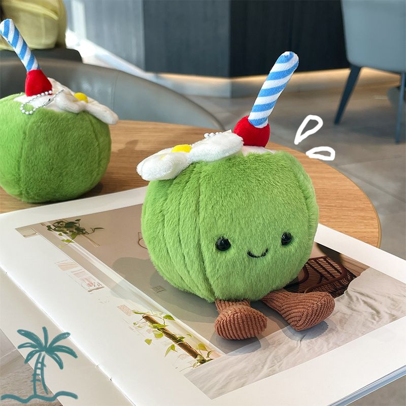 Summer Fun Coconut Doll Coconut Juice Plush Doll Gift Keychain Bag Pendant Doll Toy_voghion.com
