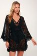 European And American New Lace Swimsuit Cover-Up Hollow Bikini Jacket Vacation Short Beach Sunscreen Clothing_voghion.com