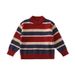 Retro Striped Knitwear Family Sets – 90s Hong Kong Style Matching Sweaters & Denim Pants (S-3XL, Acrylic-Blend, Fall/Winter Photoshoot Outfits)_voghion.com