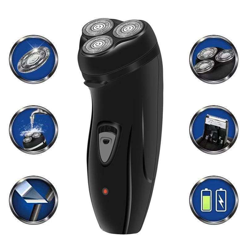 3D-Schwimm-Elektrorasierer für Männer – Wasserdichtes rotierendes 3-Klingen-System, kabellos und wiederaufladbar, umweltfreundliches ABS-Material_voghion.com