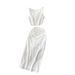 Women's Clothing Suit Solid Color Round Neck Vest Short Top High Waist Hip Mid-length Skirt Two-piece Set for Women_voghion.com