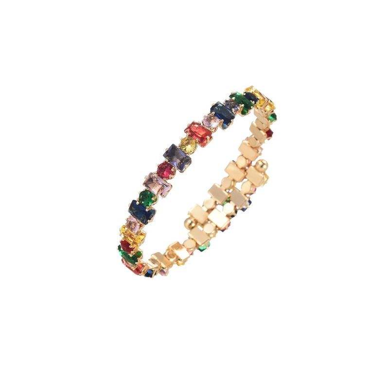 Retro And High-end, Sparkg Set With Colorful Zircon Opening, Adjustable Women's Bracelet Y2K Spicy Girl Personality_voghion.com