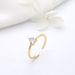 Bague Zhongxing en or 14 carats, ornée d'un zircon en forme de cœur, ajustable et ouverte, style simple, en vente en gros._voghion.com