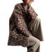 Women's Clothing Casual Leopard Print Cardigan - Soft Mohair Blend Knit Sweater Coat, Loose Fit V-Neck Long Sleeve Open Front_voghion.com