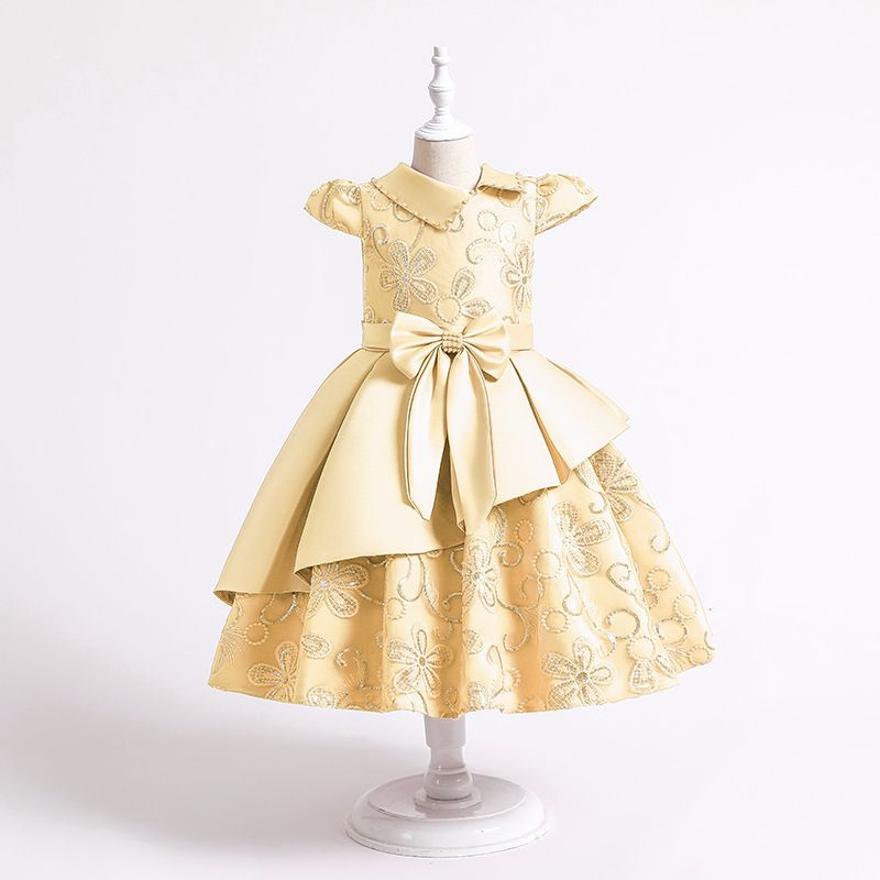 Kids’ Clothing Formal Dress Children's Summer Girl Bow Dress_voghion.com