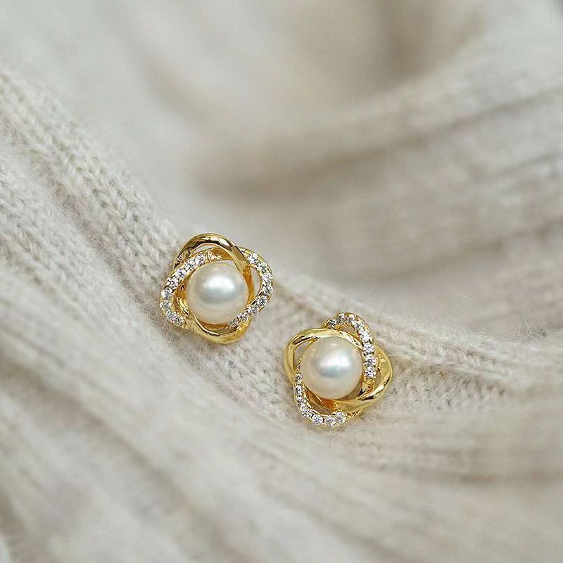 Nuovi orecchini minimalisti francesi versatili alla moda con perle di perle 1567_voghion.com