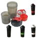 Kaou 3-in-1-Trinkflasche für Fitnessstudio, Bodybuilding, Proteinpulver, Mixer, Shaker mit Netzgitter_voghion.com