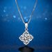 Vierblättriges Kleeblatt mit Mikro-Intarsien, Moissanit-Anhänger, ein oder zwei Karat, versilbertes Weißgold, schlichter Halskettenanhänger für Damen_voghion.com