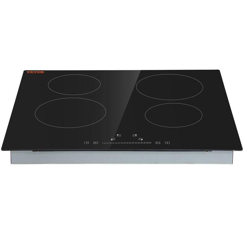 VEVOR Built in Electric Stove Top, 23.2 x 20.5 inch 4 Burners, 240V Glass Radiant Cooktop with Sensor Touch Control, Timer & Child Lock Included, 9 Po_voghion.com