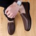 Spring Genuine Loafers Cowhide Slip-On Casual Handmade Youth One-Piece Men's Work Leather Shoes_voghion.com