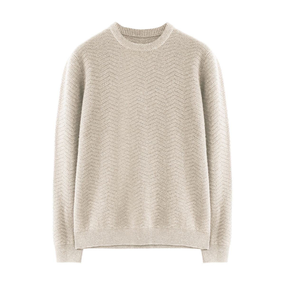 „Grob gestrickter Herrenpullover mit Rundhalsausschnitt – Vintage-Wollpullover für Herbst und Winter“_voghion.com