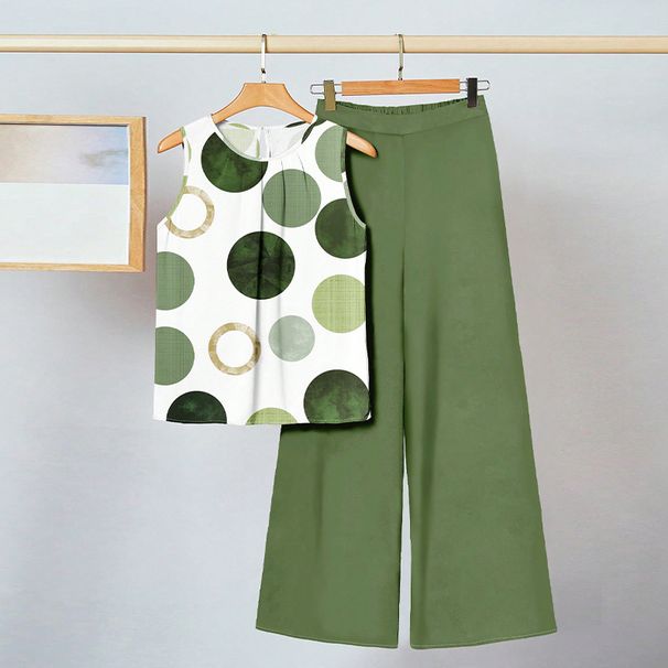 Damenbekleidung Kleine Weste Gerade Freizeithose Zweiteiliger Anzug Sommerhosenanzug_voghion.com