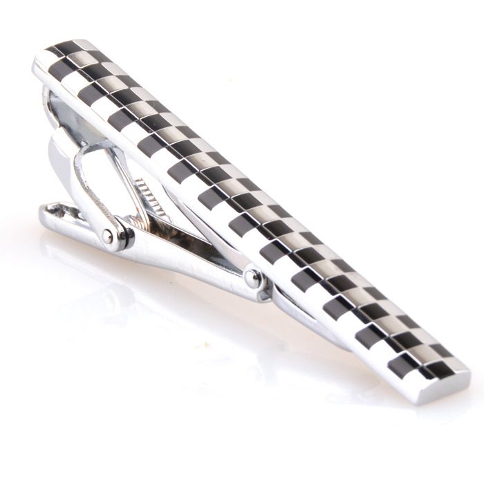 Fermacravatta in metallo con mosaico laser Gemelli classici Set di gemelli export_voghion.com