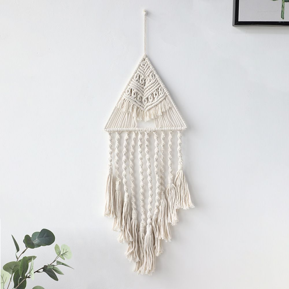 Arazzo tessuto a mano, decorazione domestica, accessori in stile bohémien, ornamenti pendenti triangolari personalizzati con acchiappasogni_voghion.com