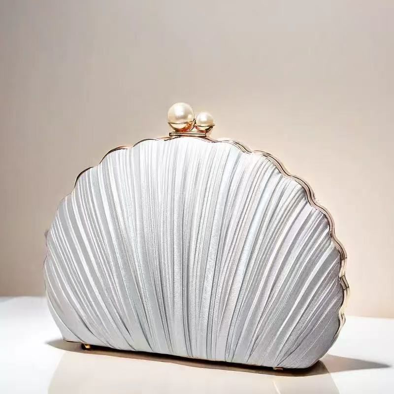 New Shell Pleated Clutch Versatile Dress Evening Fashionable Cheongsam Banquet Bag_voghion.com