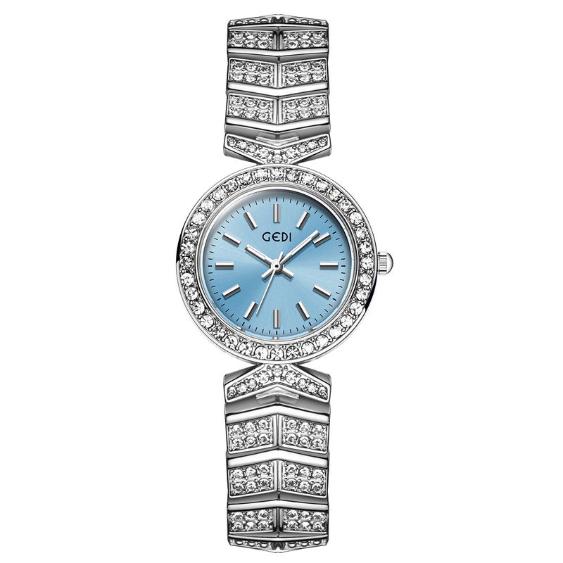 Goldie Full Diamond Fashion High-Value Women's Niche Light Waterproof High-End Alloy Bracelet Watch_voghion.com
