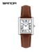 Women's Classic Rectangle Tank Watch With Butterfly Clasp, Genuine Leather Strap, Water Resistant Quartz Movement, Minimalist Design For Casual_voghion.com