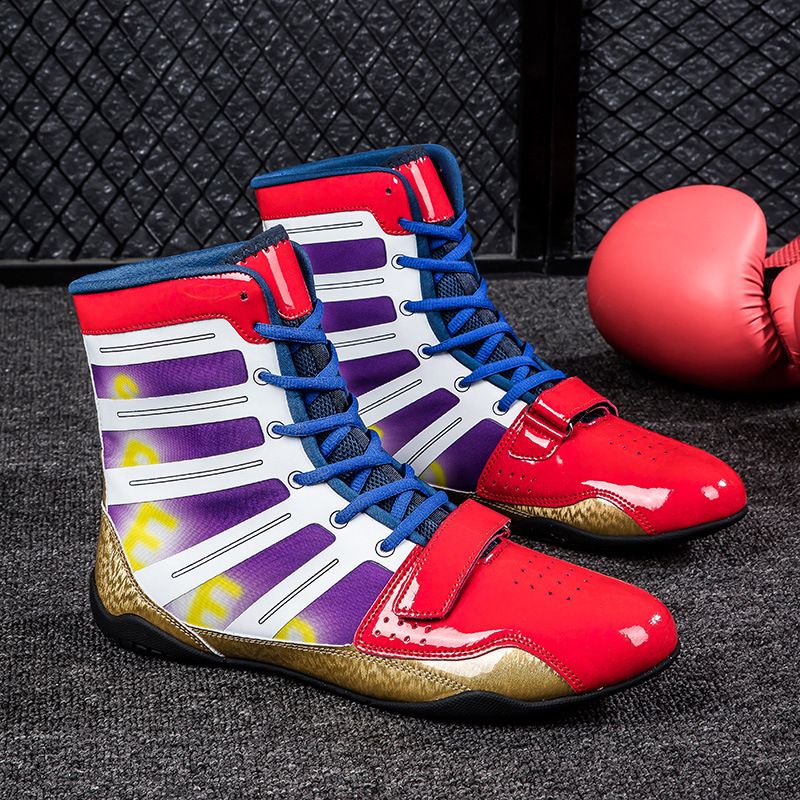 Chaussures de boxe professionnelles pour hommes, chaussures d'haltérophilie montantes, chaussures de combat, chaussures de lutte pour adultes, bottes pour filles et enfants, chaussures Sanda_voghion.com